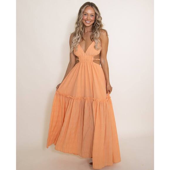 Mable Enchanted Moments Cut Out Flowy Maxi Dress - Picture 1 of 6